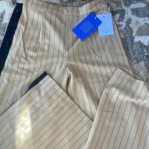 Women's Size Small Side Stripe Wide Leg Trousers - La Ligne x Target Tan/Black